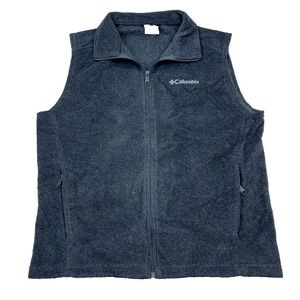Columbia Vest Men Medium Gray Fleece Full Zip Sweater Jacket Benton Springs A86